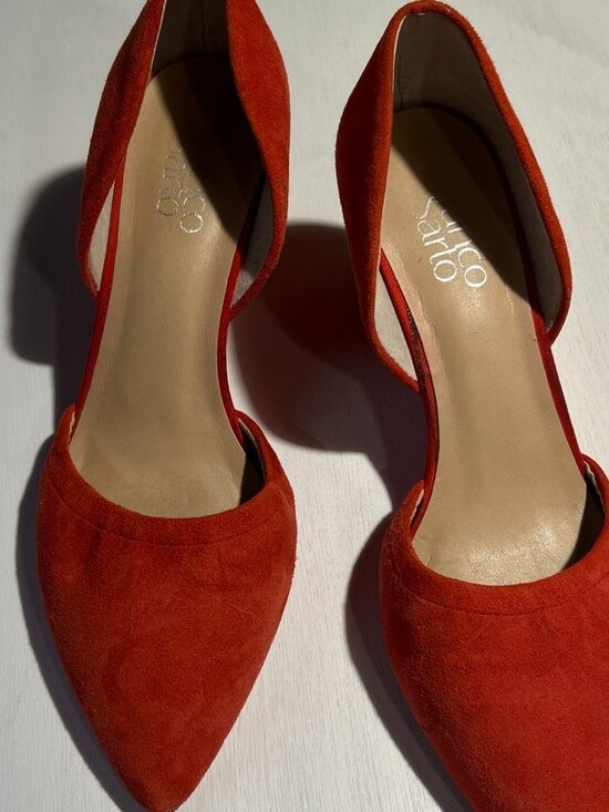 Franco Sarto Shoes - Franco Sarto Women's Felice Red Suede Pointed Toe Wedge